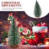 Mini Árvores de Natal Pinheiro Artificial Decoração de Mesa Topo de Neve Verde Escuro Prata Branco Base de Madeira Decoração de Festa de Natal Decoração