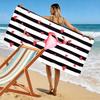 Pink Flamingo Heart Stripes A must-have beach towel for beach travel