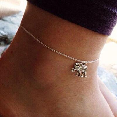 Women's Single-layer Elephant Pendant Anklet - European & American Style