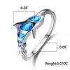 Cute Shark Blue Fire Opal Rings Bridal Wedding Occasion Jewelry Classic Vintage Stylish Fashionable  Color Animal Women Rings