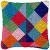 Geometric Abstract Latch Hook Pillow & Rug Kit DIY Section Embroidery for Home Decor, Modern Gift
