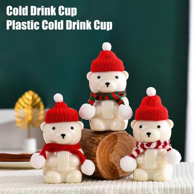 Bottiglia per bevande a tema orso Simpatico tumbler per tè e caffè freddo Tazza fredda portatile con coperchio Regalo di compleanno Natale per bambini e adolescenti