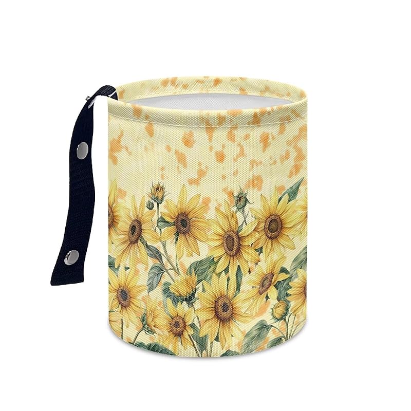 Daisy Cute Collapsible Portable Trash Can for Car Front Seat, Back Seat, Floor, Headrest Rubbish Bin