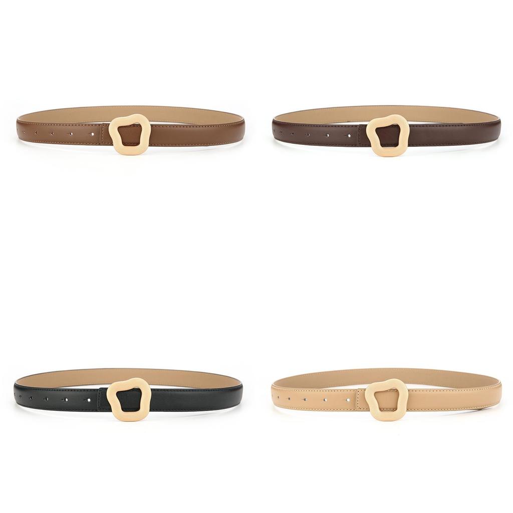 Genuine Leather Womens Belt With Silver Buckle For Casual Wear
