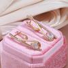 Kinel Water Drop Zircon Long Dangle Earrings For Women Rose Gold Color Elegant Jewelry