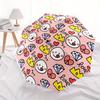 1pc love, crown Automatic Folding Umbrella - 8-Rib Iron Frame, Windproof, Portable Sunshade with Plastic Handle for Travel & Outdoor Activit