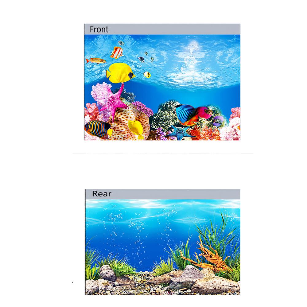 3D Fish Tank Background HD Seabed Landscape Aquarium Backdrop Two Side Stickers