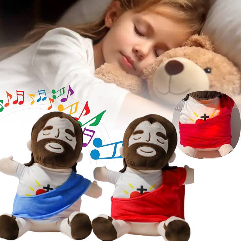 Plush Relief Anxiety Toys Jesus Breathing Musical Soothing Doll Sleep Toy Gift