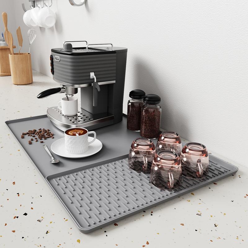 Cross-border Silicone Coffee Machine Mat: Non-Slip, Heat Insulation, Large Drying Tray for Bar or Dining Table