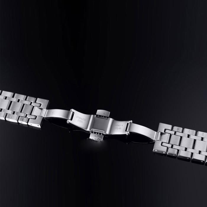 21mm T099407A T099408A T099407 T099408 Watch Band Durable Butterfly Double Buckle Stainless Steel Strap For T099