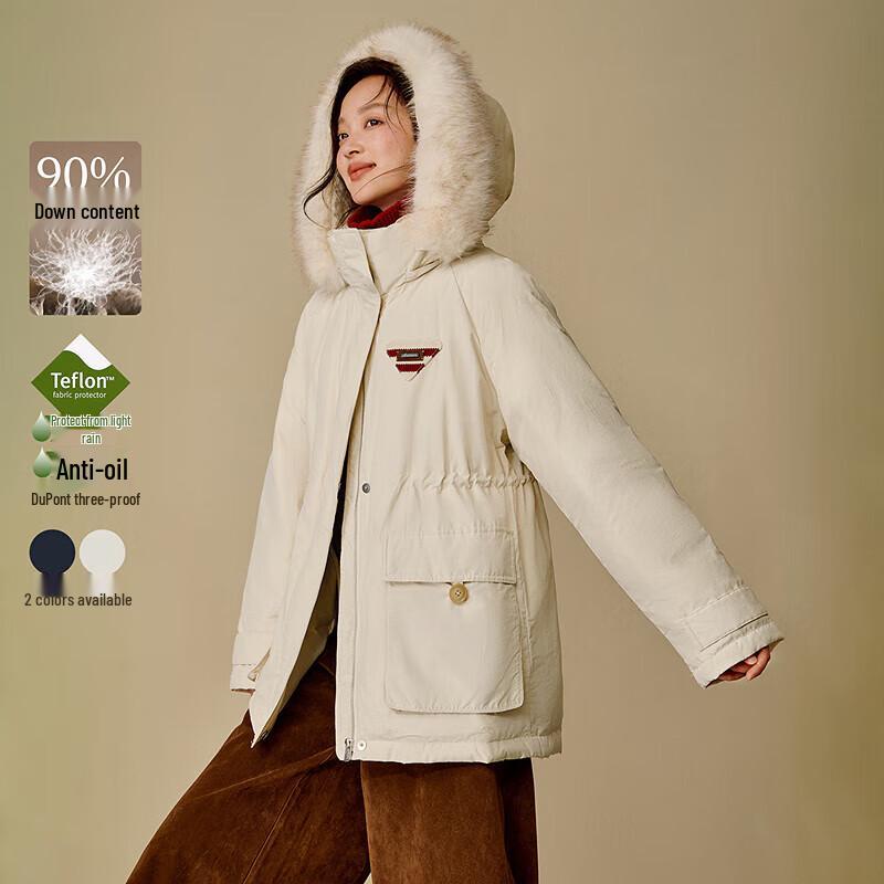 INMAN Women s Detachable Fur Hooded Down Parka M