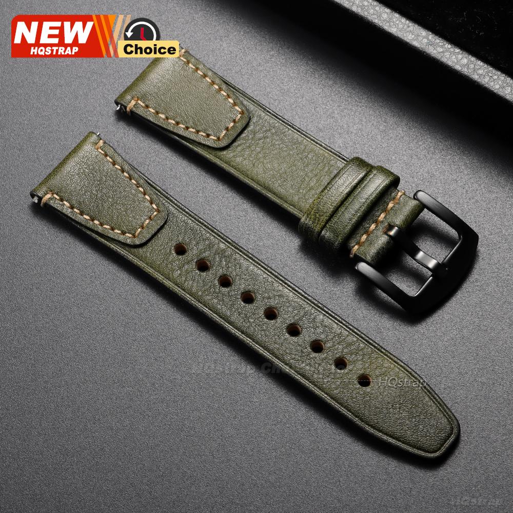 18mm 20mm 22mm Genuine Vintage Leather Watch Strap Band Universal Watchband Retro Bracelet Quick Release Bar Wristband Women Men