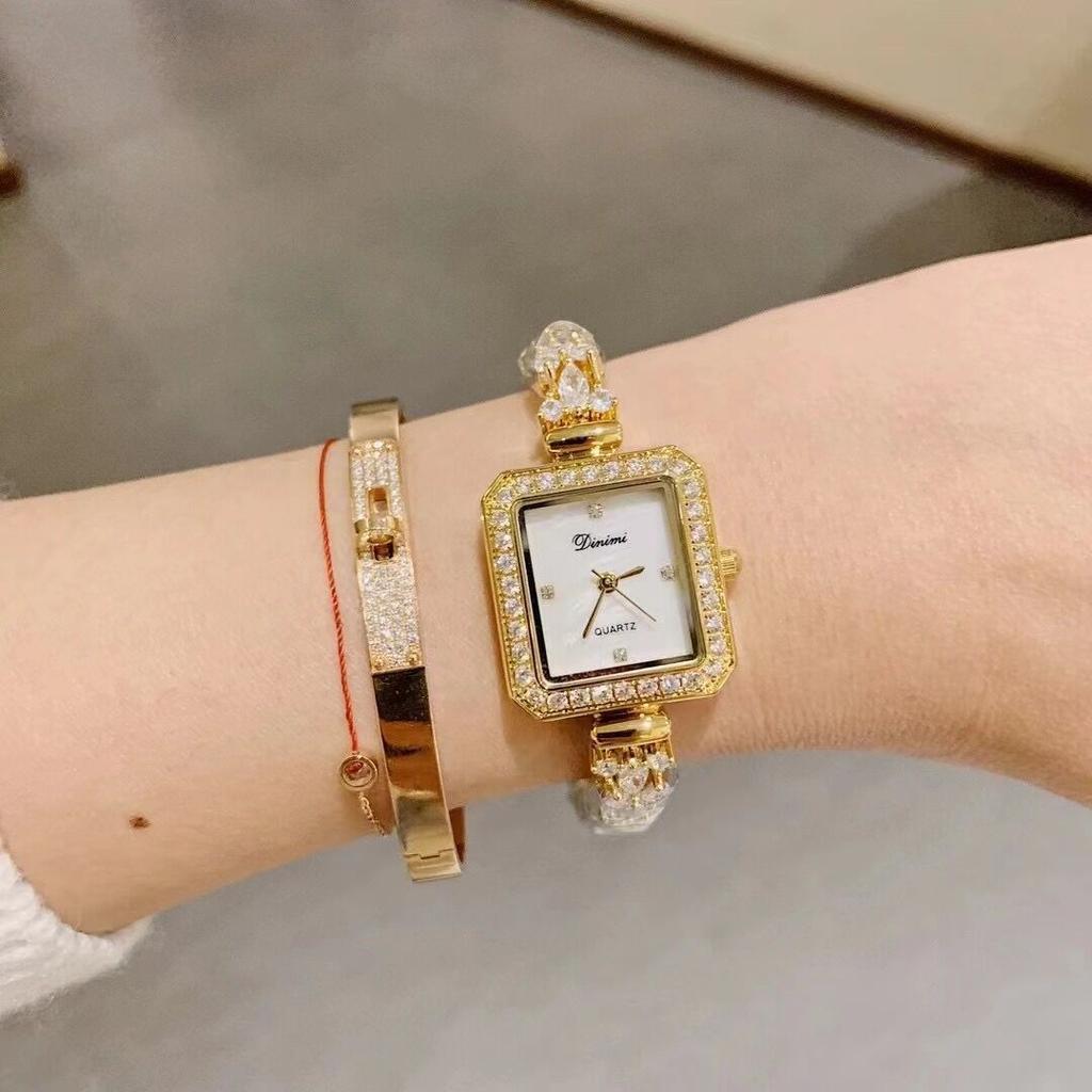 Square Bracelet Watch Women'S Diamond-Encrusted Diamond-Filled Exquisite Fritillary Niche Fashion Women'S Watch