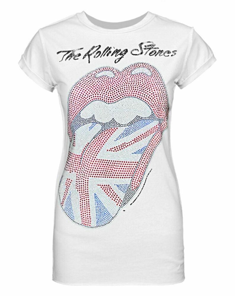 

Amplified Rolling Stones Uk Diamante Lick Unisex T-shirt