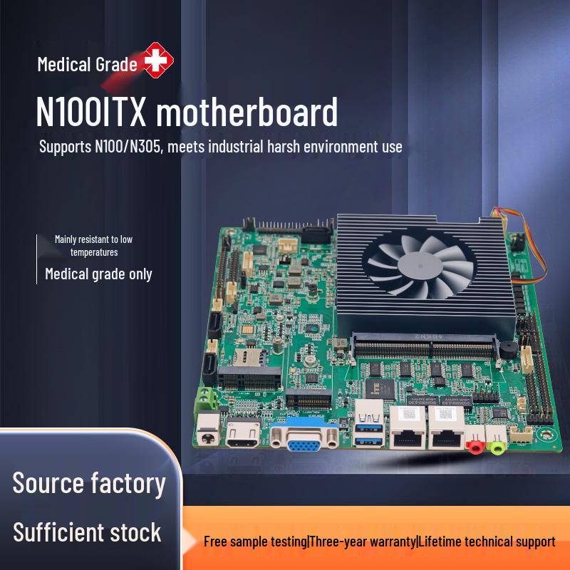N100 N305 Industrial Medical-Grade Mini ITX Motherboard Ultra-Low Temp Microcomputer Host
