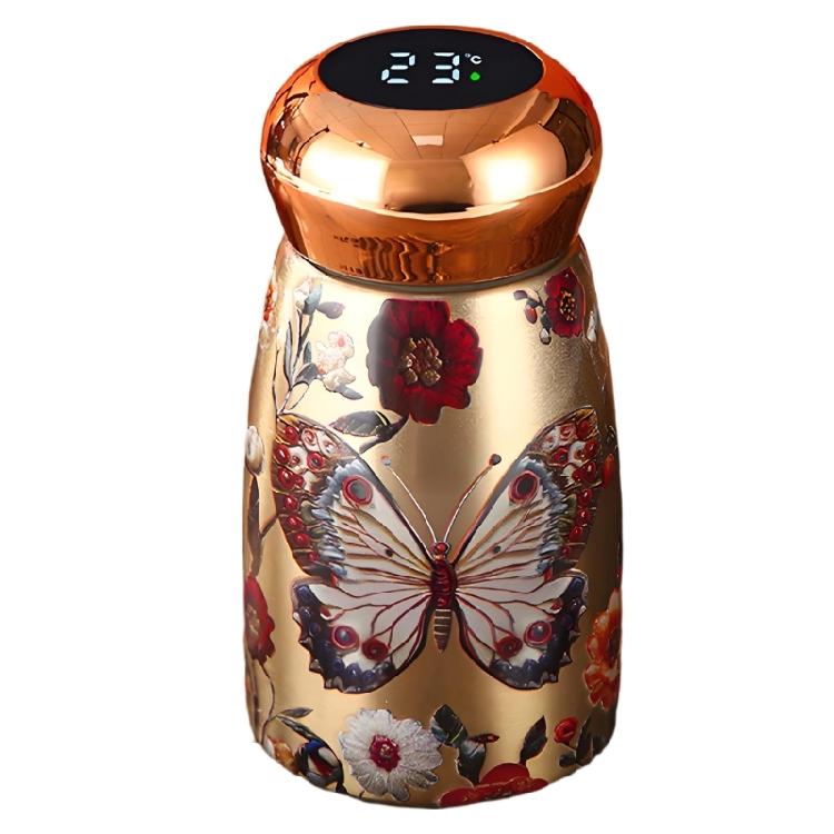 Daily Drink Mini Tumblers with Temperature Display, Stainless Steel Ceramic Thermal Cup for Study Desk Home Office Beverage Time