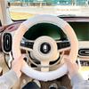 Autumn and winter car steering wheel cover, simple splicing steering wheel cover, plush, comfortable, warm, antifreeze steering