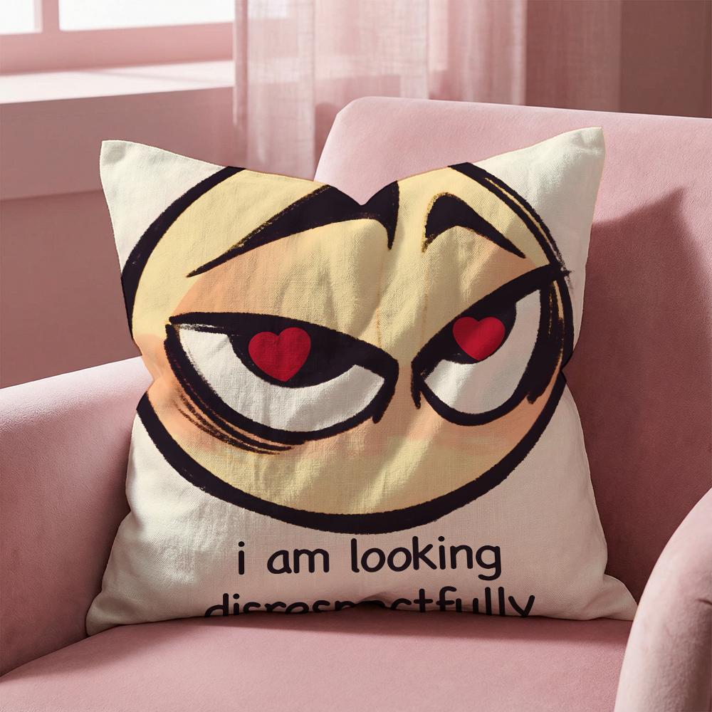 S-Soybean Expression2 EMOTICON Cushion Cover Multi-Scene Pillow Cover for Home & Car - Reversible, Soft & Durable for Daily Use