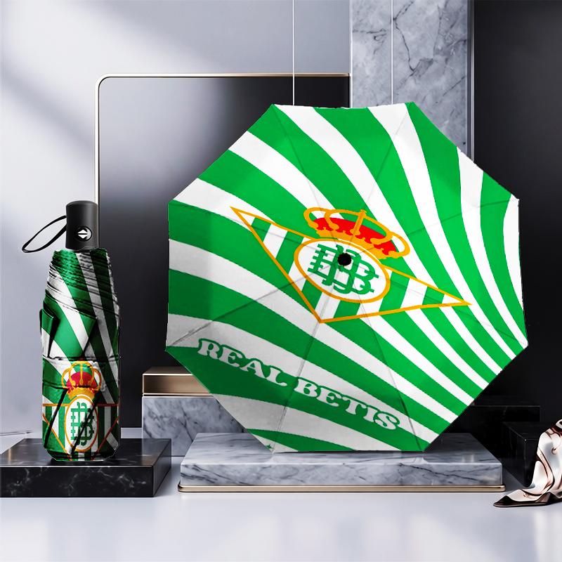 Football Betis Crest Design Umbrella 8-Frame for Travel, Camping, Casual Lightweight Portable Umbrella, Essential for Every Family Holidays Gift