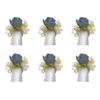 Pack of 6 Realistic Flower Napkin Rings Table Decorations for Wedding Banquets