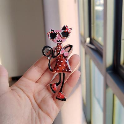 Vintage Cute Kitten Cat Brooches For Women Cat Pet Animal Brooch Lapel Pins Clothing Accessories Jewelry Gift