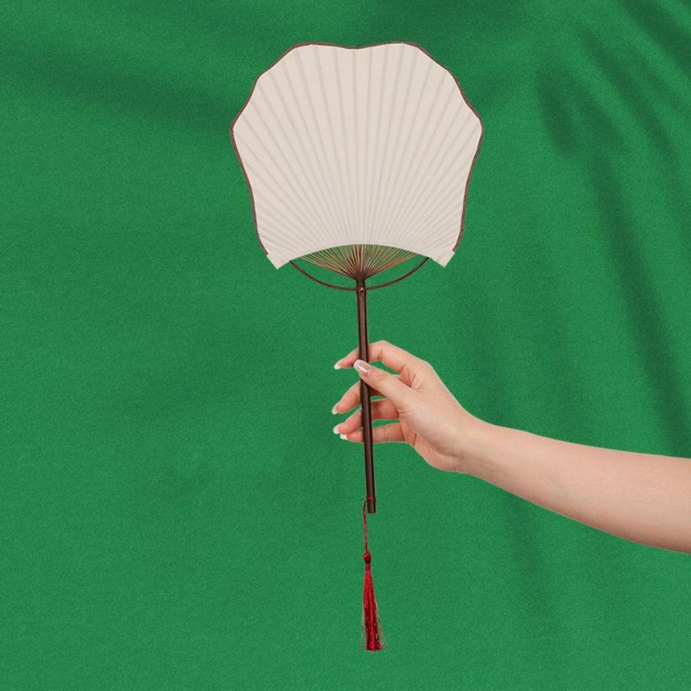 Decorative Blank Paper Fan Chinese Style Handheld Fan Classical Group Fan  For Indoor
