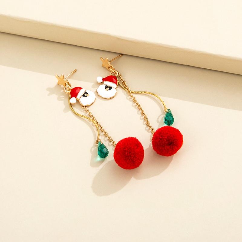 Colourful Zircon Christmas Tree Earrings For Women Sparkling Crystal Snowflake Elk Earring Girls New Year Holiday Jewelry Gifts