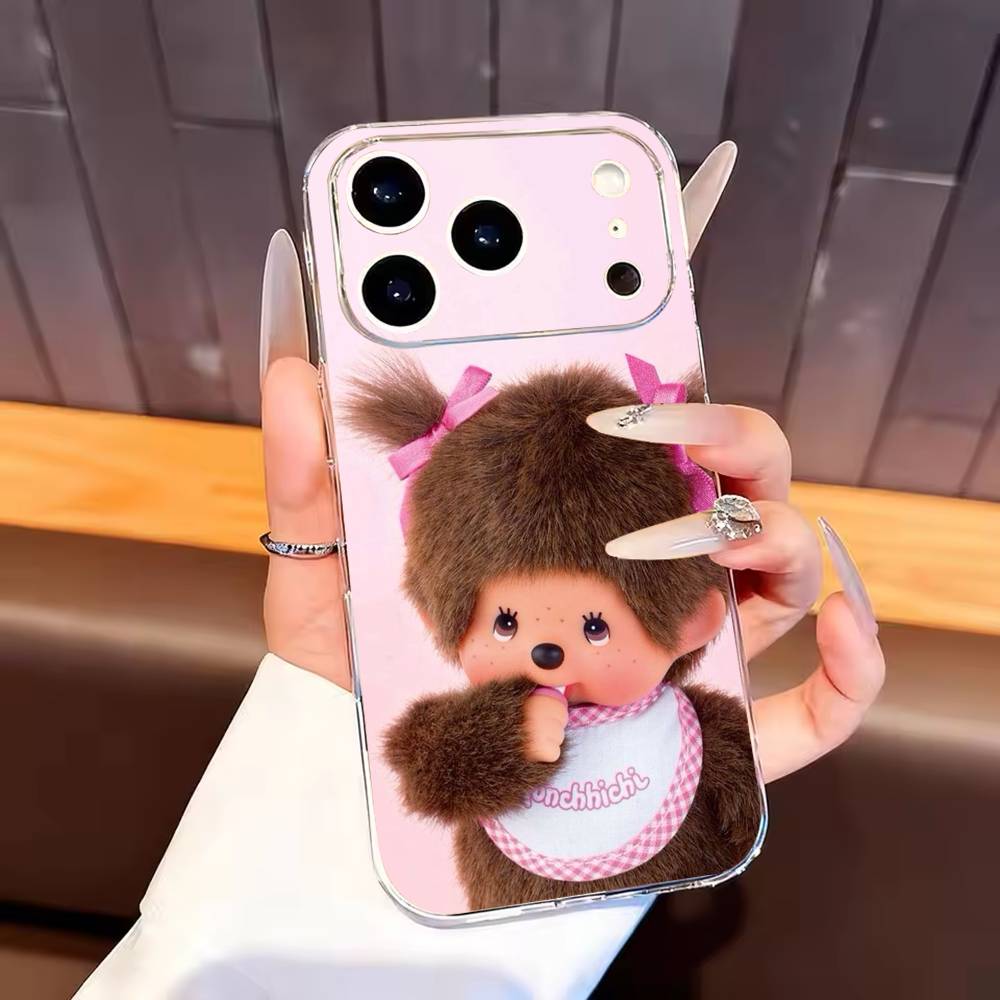 Cute M-monchhichis-s Phone Case For iPhone17,16,15,14,13,12,11 Plus,Pro Max Soft Transparent Cover