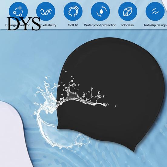 High Elasticity Swimming Hat Breathable Silicone No Constraint Lightweight Flexible Ear Protection Large Size Waterproof Great Durability Swim