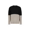 FW23 Color Block Crew Neck Ribbed Knit Casual Sweater Men Sweater Black Brown 6R1MX2-1MAXZ-F010