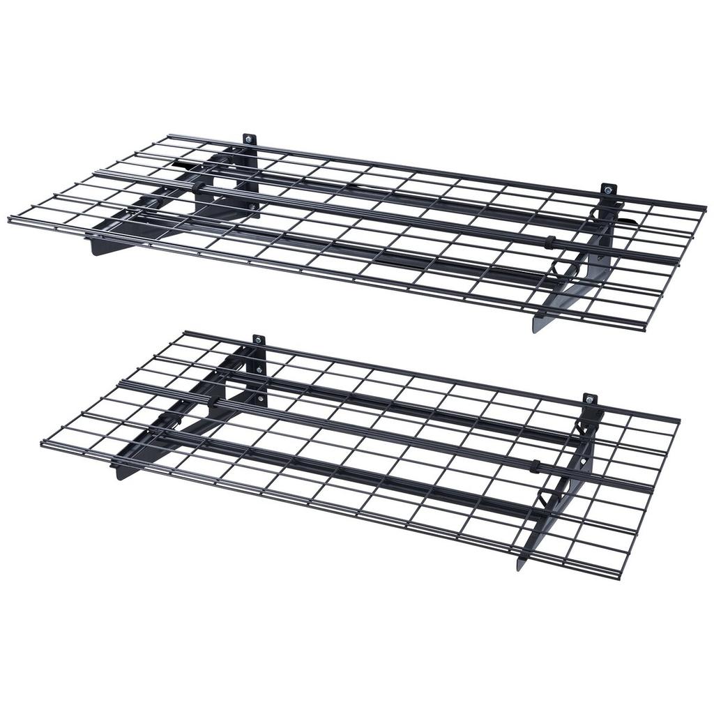 Garagen-Lagerregale, 2er-Pack, 4 x 2 Fuß Robuste Wandmontage-Garagenregale, 500 lbs Tragfähigkeit(Gesamt) Garagen-Lagerregal Schweberegale,