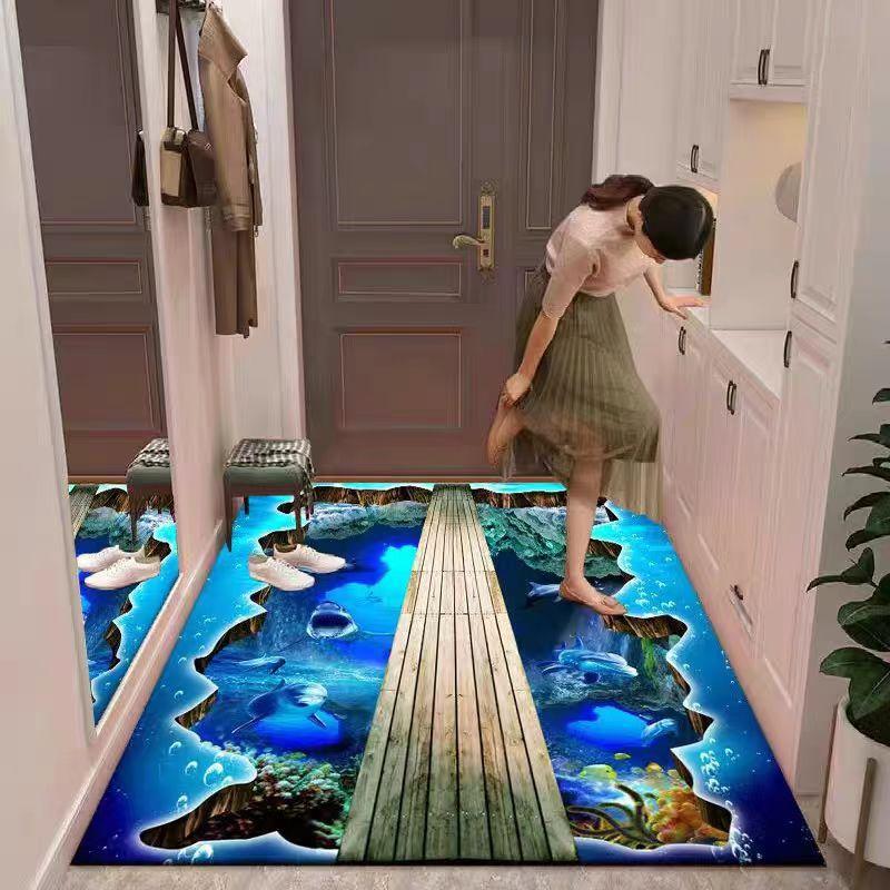 3D Carpet Household Entrance Door Mat Floor Mat Dirt Resistant Anti Slip Wear-resistant Floor Mat