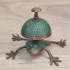 Vintage Brass Frog Desk Bell: Antique Hotel Reception Decor