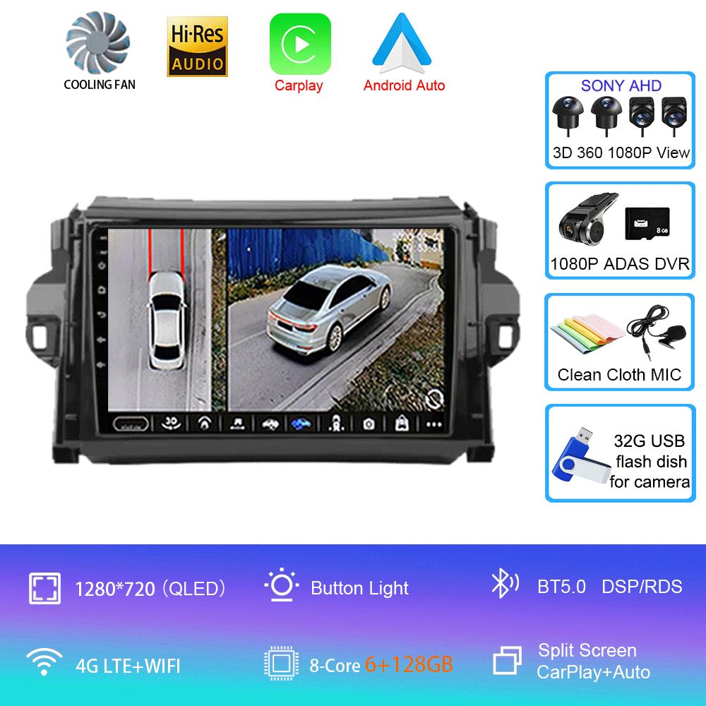 Android 14 For Toyota Fortuner 2 2015 2016 2017 2018 2019 2020 Car Radio Stereo Multimedia Navigation GPS Carplay 2 din Headunit
