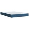 Box Spring Bed with Mattress and Headboard Blue 140 X 190 Cm Fabric