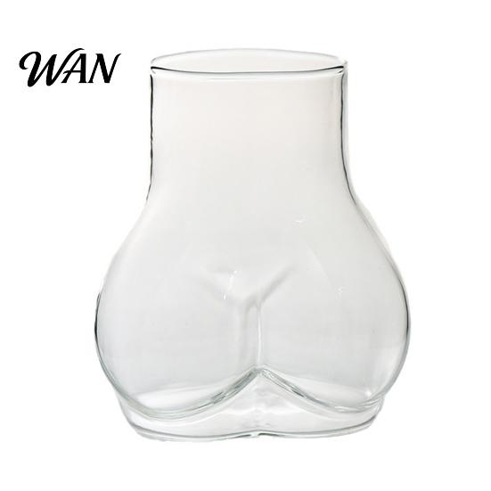 Rounded Arc Coffee Cup 450ML Butt-Shaped Glass Cup, Novelty Drinking Glass, Funny Body Art Whiskey Cold And Hot Drink for Bachelor Bachelorette Party 450ML