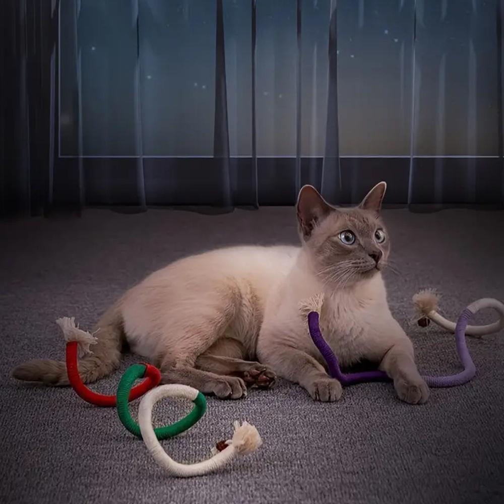 3 pcs Cat Toys Chew Ropes Safe Teeth Cleaning Toy for Indoor Kittens