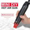 Soplador con mango de calor de aire caliente de mano, mango retráctil, herramientas secadoras de 220v y 300w, encogimiento (Color aleatorio