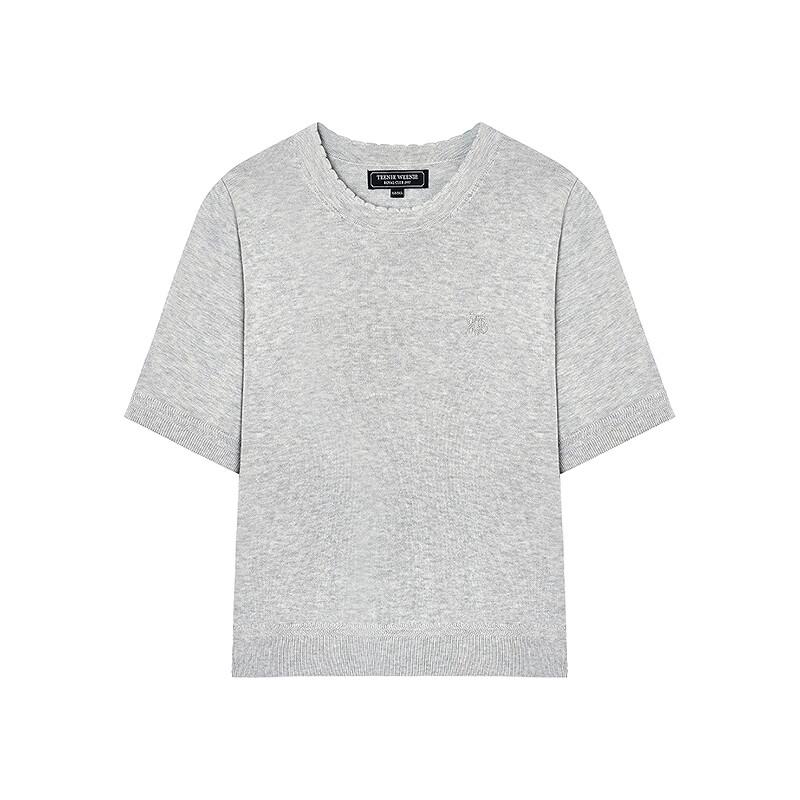 Teenie Weenie Women's Ruffled Collar French-Style Knitted T-Shirt