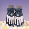 ColdSeason Warm Gloves for Boys and Girls Thickened with Round Logo Pattern  Waterproof Outside Anti Slip and Fleece Cycling Gloves
