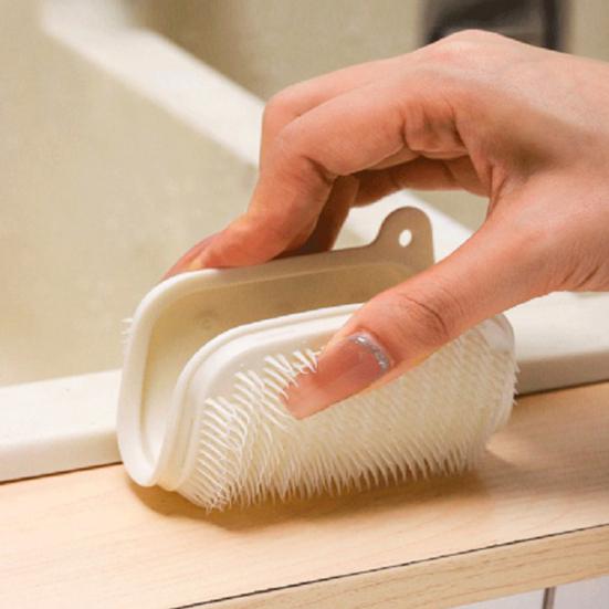 Cleaning Brush Soft Dense Bristles Easy To Rinse Versatile Drainer Household Scrubber Fruits Vegetables Dirt Removal Hanging Hole Cleaning Scrubber