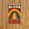 Vintage Metal Poster Hawaii Rainbow Wall Art Retro Sign for Bar