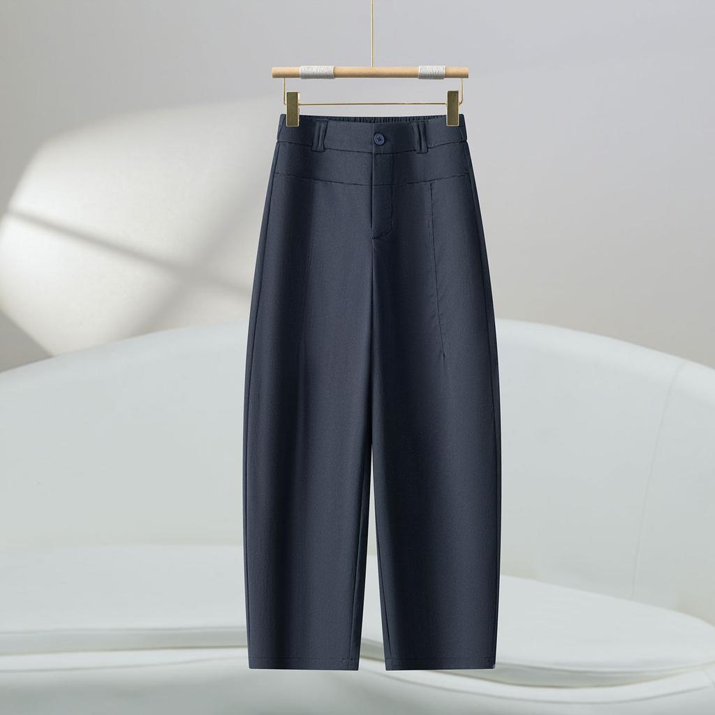 Fashion Nine-point Casual Straight Scimitar Pants Women's 1116 Summer Thin High-waisted Thin Breathable Loose Sickle Pants
