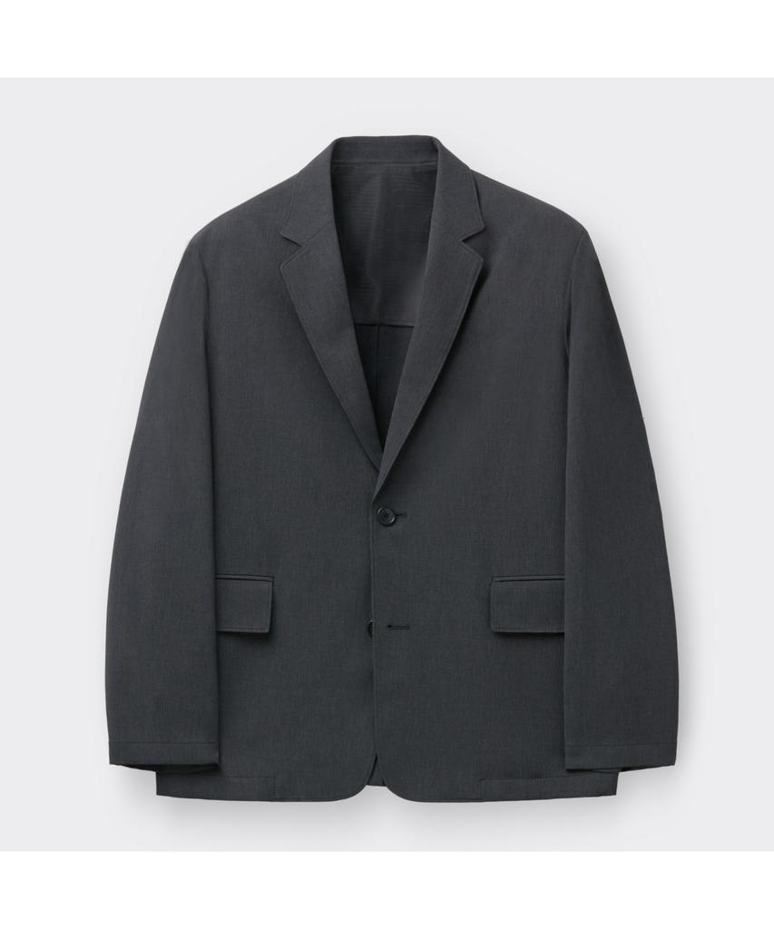 Customellow Gray Loose Fit Wrinkle Setup Jacket Cwjam26422Gyx