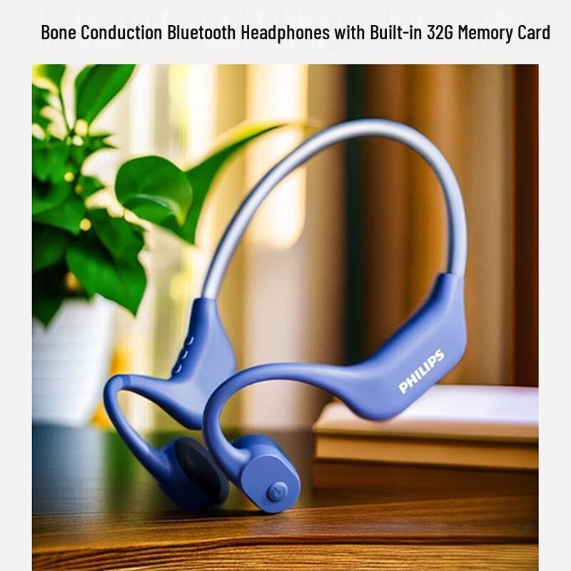 Philips TAA6609CBL Bone Conduction Bluetooth Sports Headset with MP3