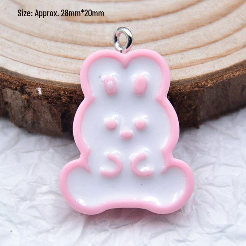 Colorful Resin Drip Cartoon Bear Ice Cream Pendant - Cute Fruit Jewelry Accessory for DIY
