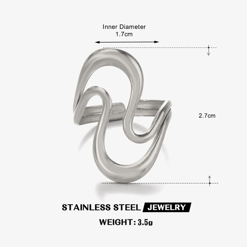 Lats Fashion Geometric Open Ring Stacked Irregular Ring For Women Party Festival Accessories