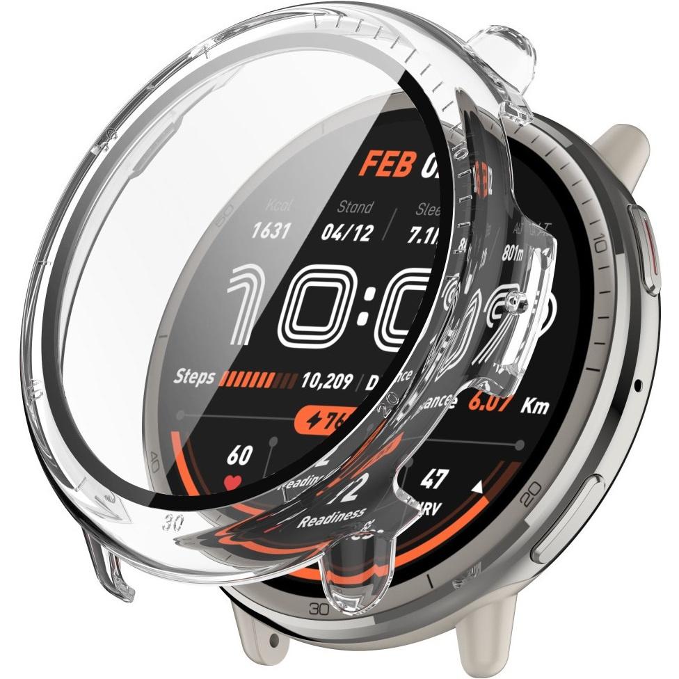 2in1 Case + Tempered Glass for Amazfit Active 2, Transparent