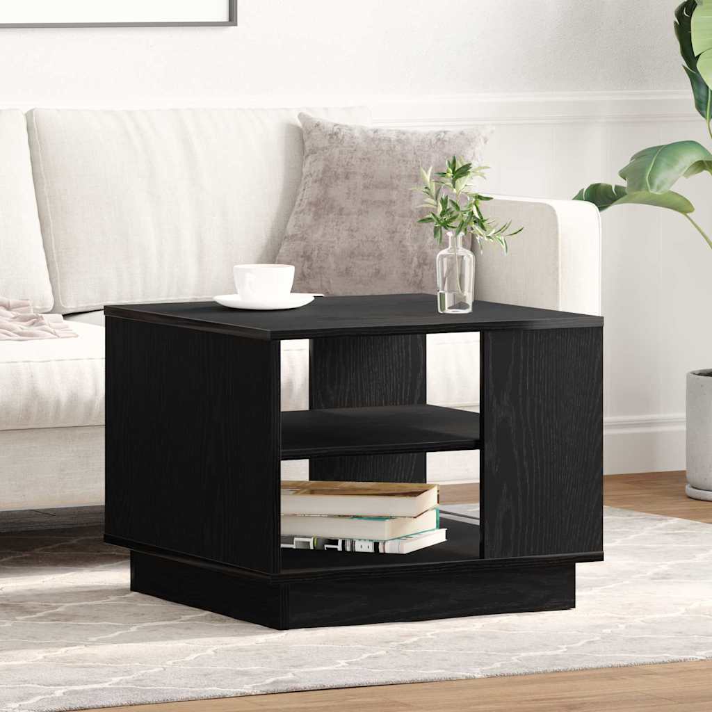 Coffee Table Black Oak Look 55 x 55 x 42 cm Engineered Wood