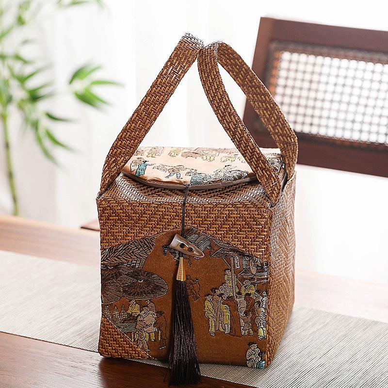 Chinese Style Kung Fu Tea Teaware Storage Bag Pouch Portable Tea Set Empty Package Bag Outdoor Travel Teapot Tea Set Box